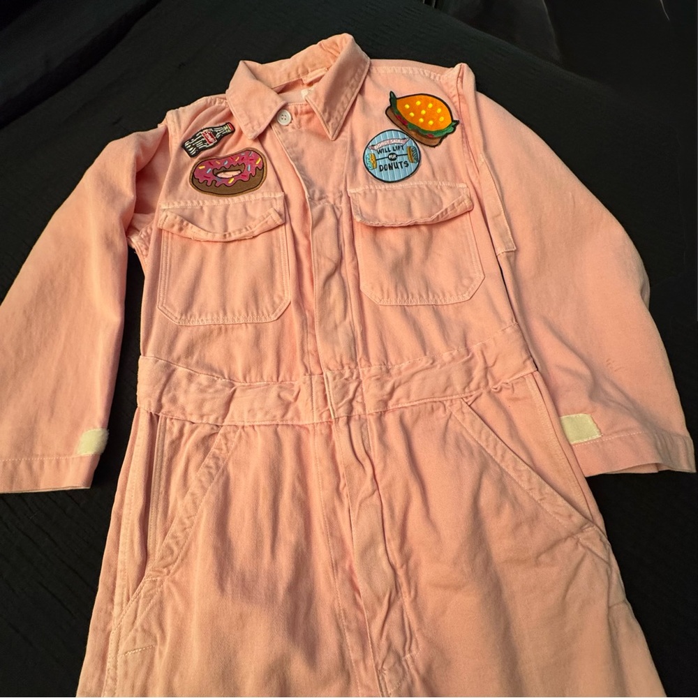 RaRE! Cheat Day Land Pop Up Coachella Unisex Coveralls Size Small Pink Patches